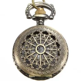DEFFRUN Vintage Steam Punk Quartz Bronze Pocket Watch