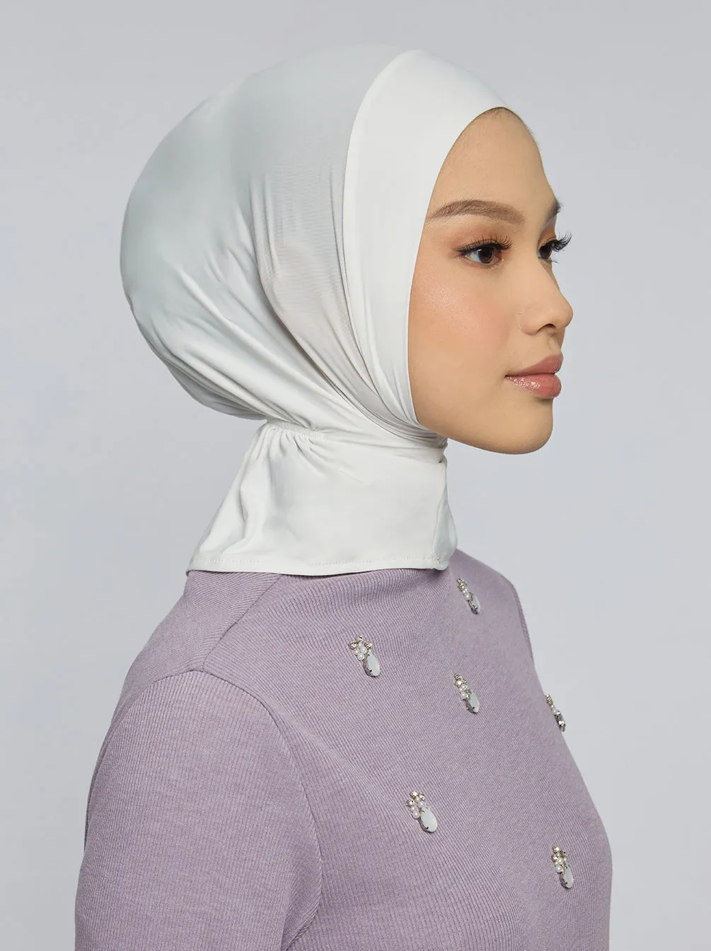 DELICATE PARIS SCARF PLAIN   INNER ELASTIC WHITE