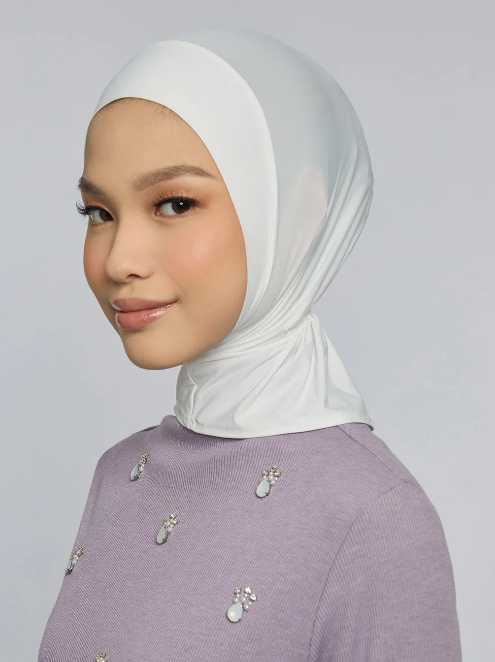 DELICATE PARIS SCARF PLAIN   INNER ELASTIC WHITE
