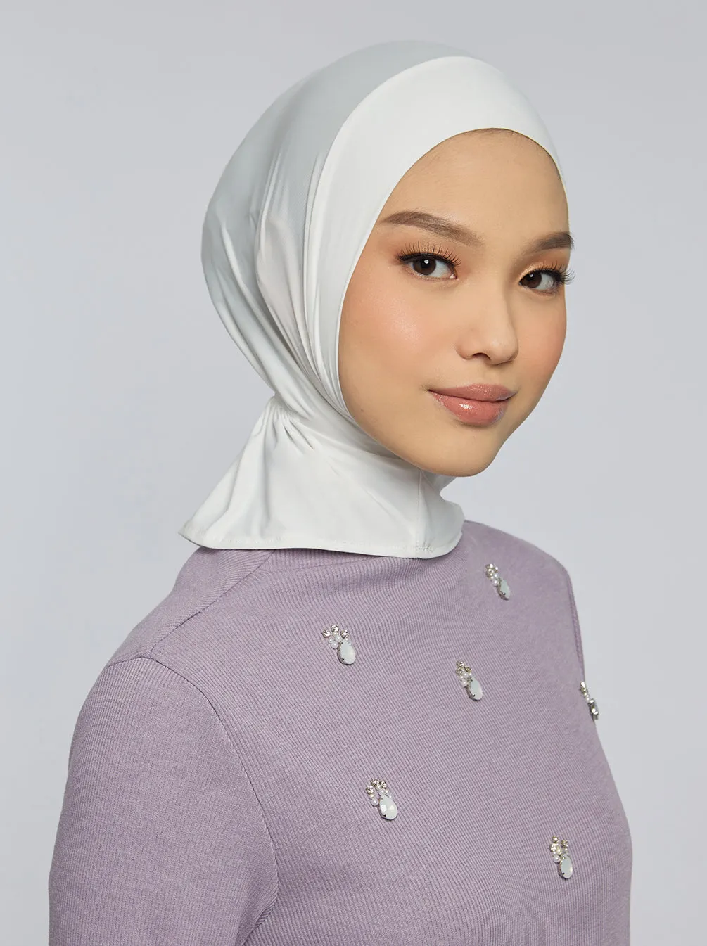 DELICATE PARIS SCARF PLAIN   INNER ELASTIC WHITE