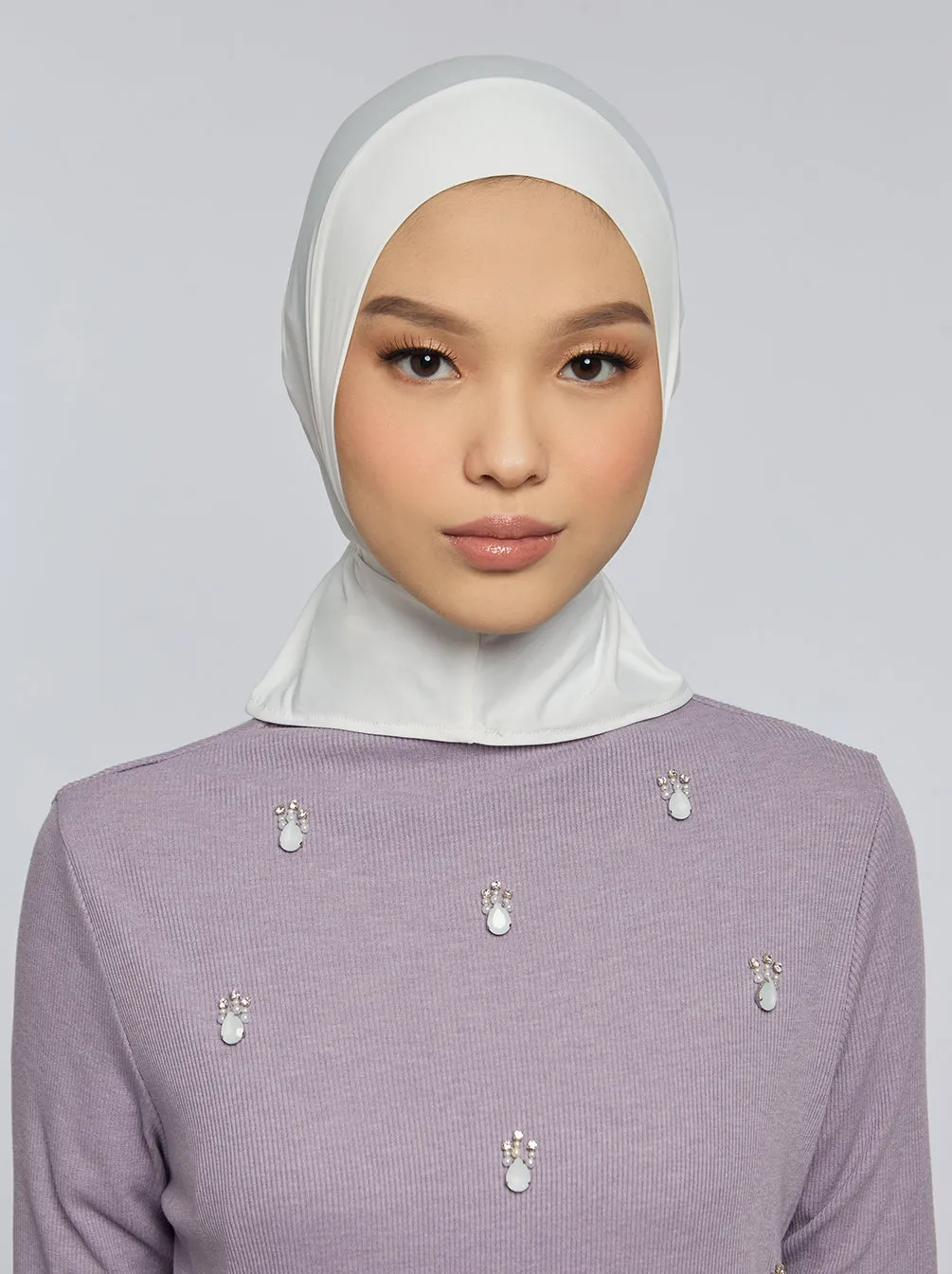 DELICATE PARIS SCARF PLAIN   INNER ELASTIC WHITE
