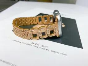 Diamond Apple Watch Band, 38mm 40mm 42mm 44mm, Women Apple Bracelet, Metal Stainless Steel Strap, iWatch Band Series 7/6/5/4/3/2/1