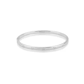 Disney Rhodium Plated Sterling Silver Mickey Mouse 65mm Clasp Bangle