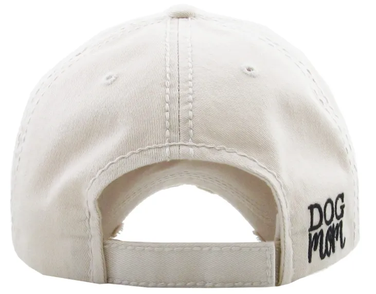 Dog Mom Vintage Baseball Cap Hat - Stone