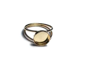 Double Band Round Gold Filled Ring Blank Setting | 5 mm, 6 mm, 8 mm, 10 mm, 12 mm
