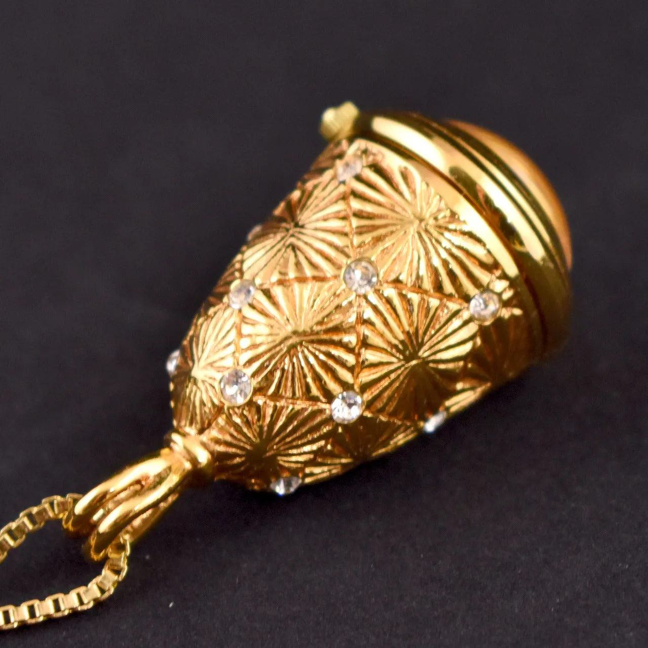 DVF Bell Watch Rhinestone Pendant Necklace