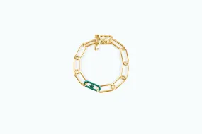 Electro Signature Chain Bracelet Gold Green