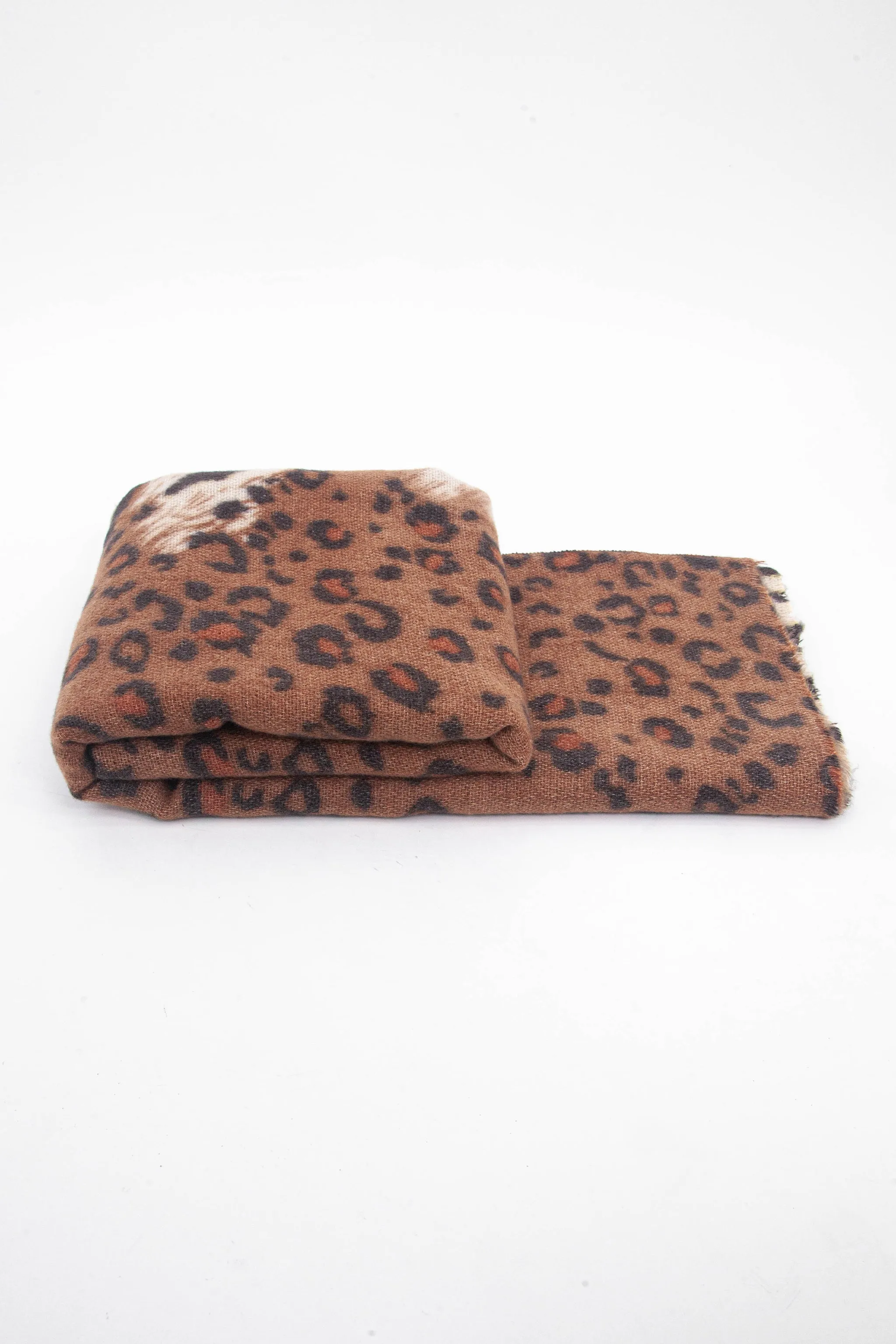 Elsa Midweight Scarf - Neutral, Contrasting Animal