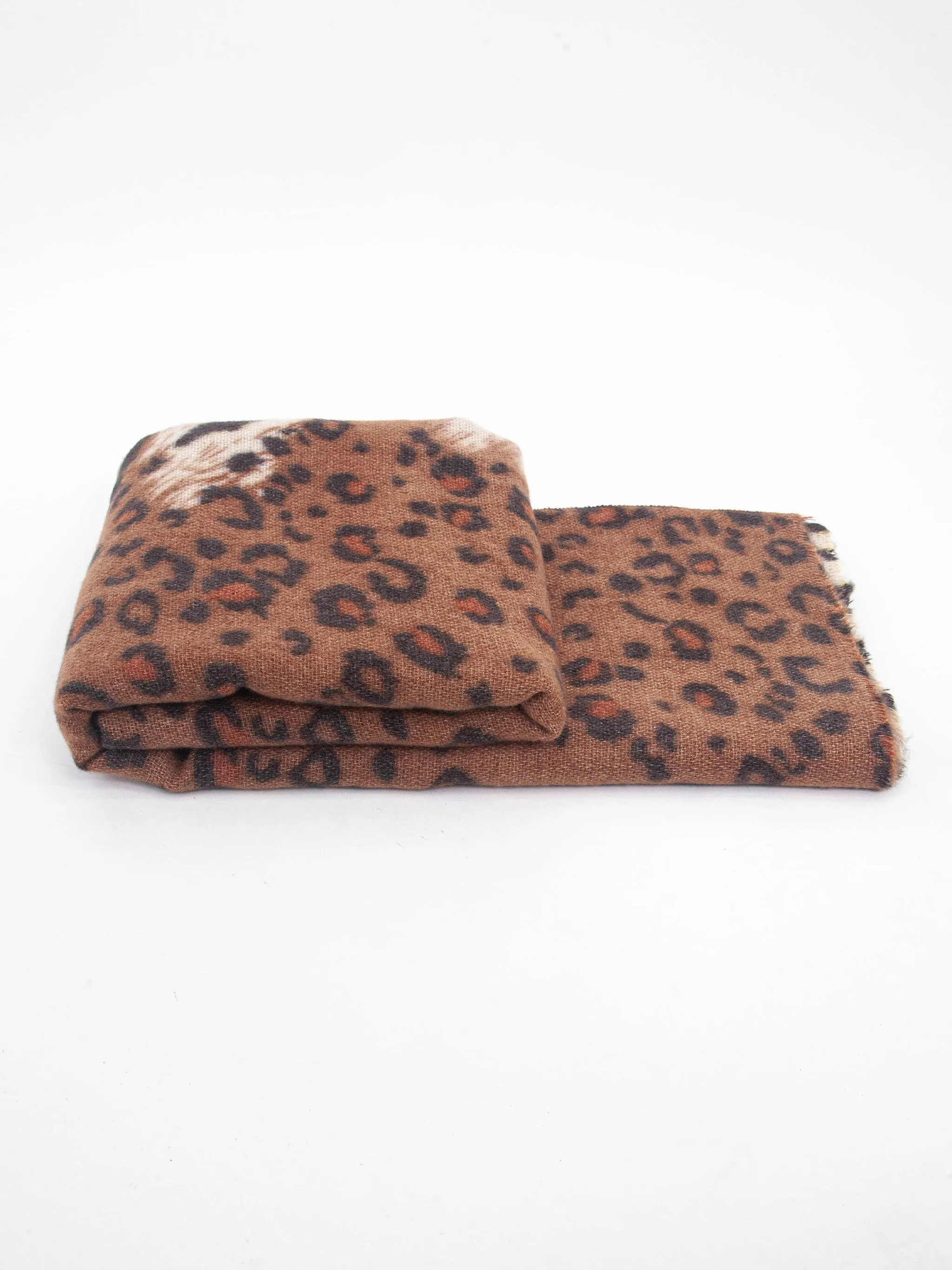 Elsa Midweight Scarf - Neutral, Contrasting Animal