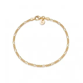 Essentials Fine Figaro Chain Chain 18ct Gold Plated Bracelet BRFIG_GP