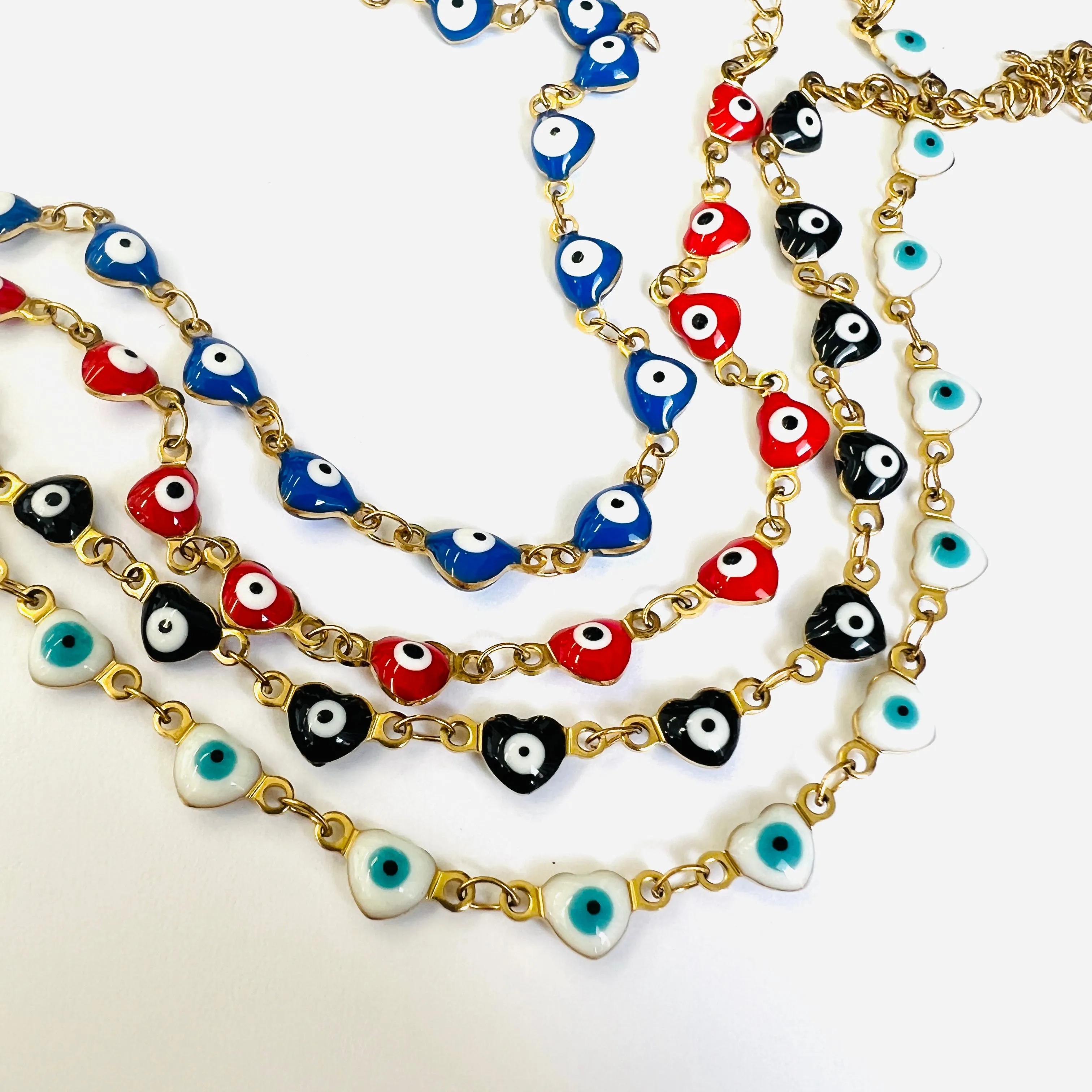 Evil Eye Heart Stainless Bracelet