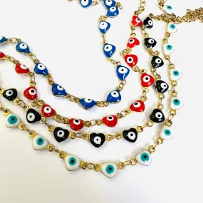 Evil Eye Heart Stainless Bracelet