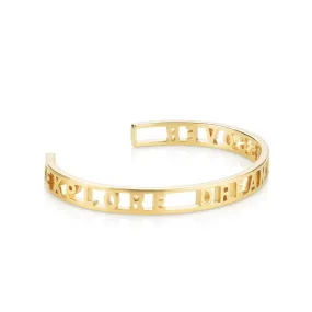 Explore Dream Discover Cuff, Gold