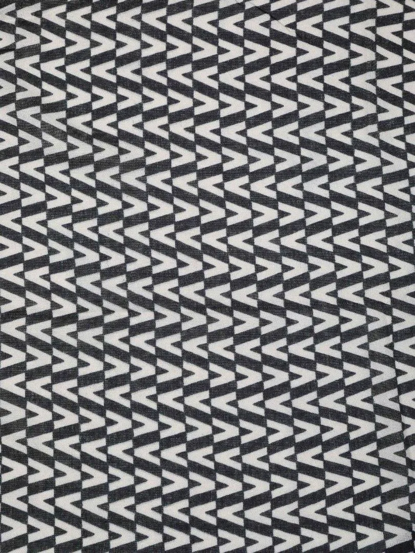 FabSeasons Arrow Printed Black Cotton Scarves for Winter and Summer
