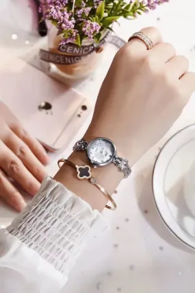 Fashionable Simple Elegant Chain Steel Women's Watch Women's Learning Life Waterproof Korean Style
