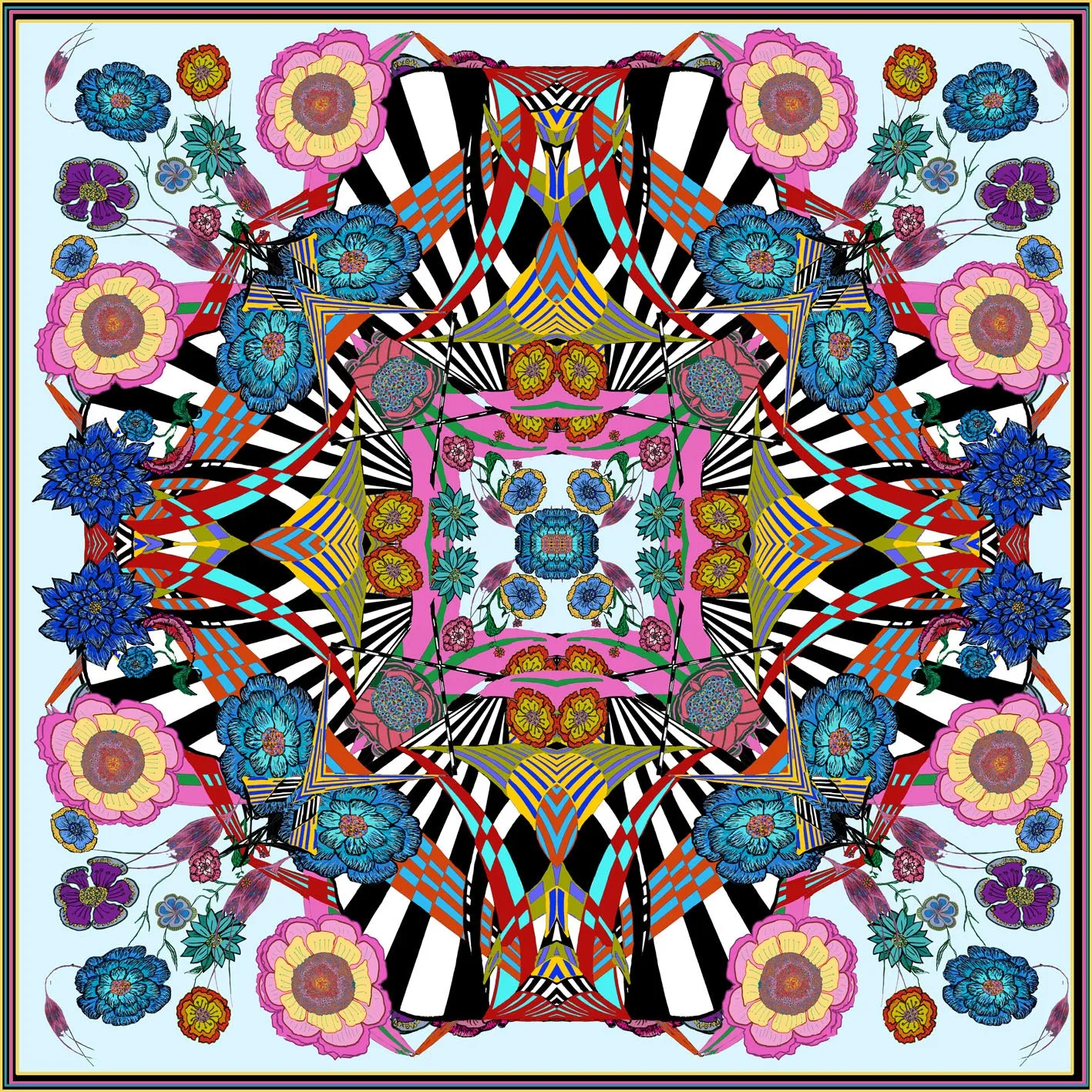 Flower Burst, Silk Scarf