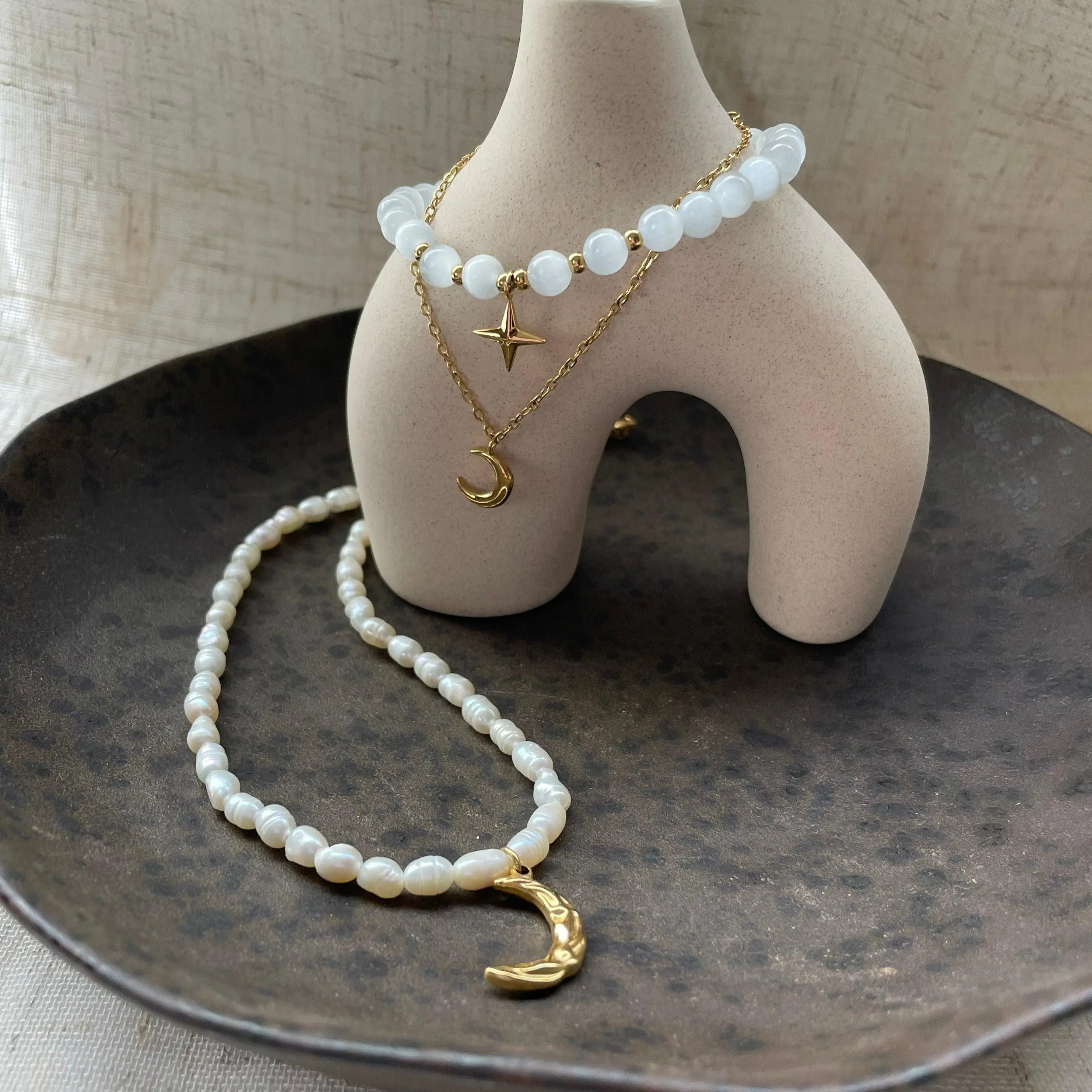 Freshwater Pearl Moon Choker