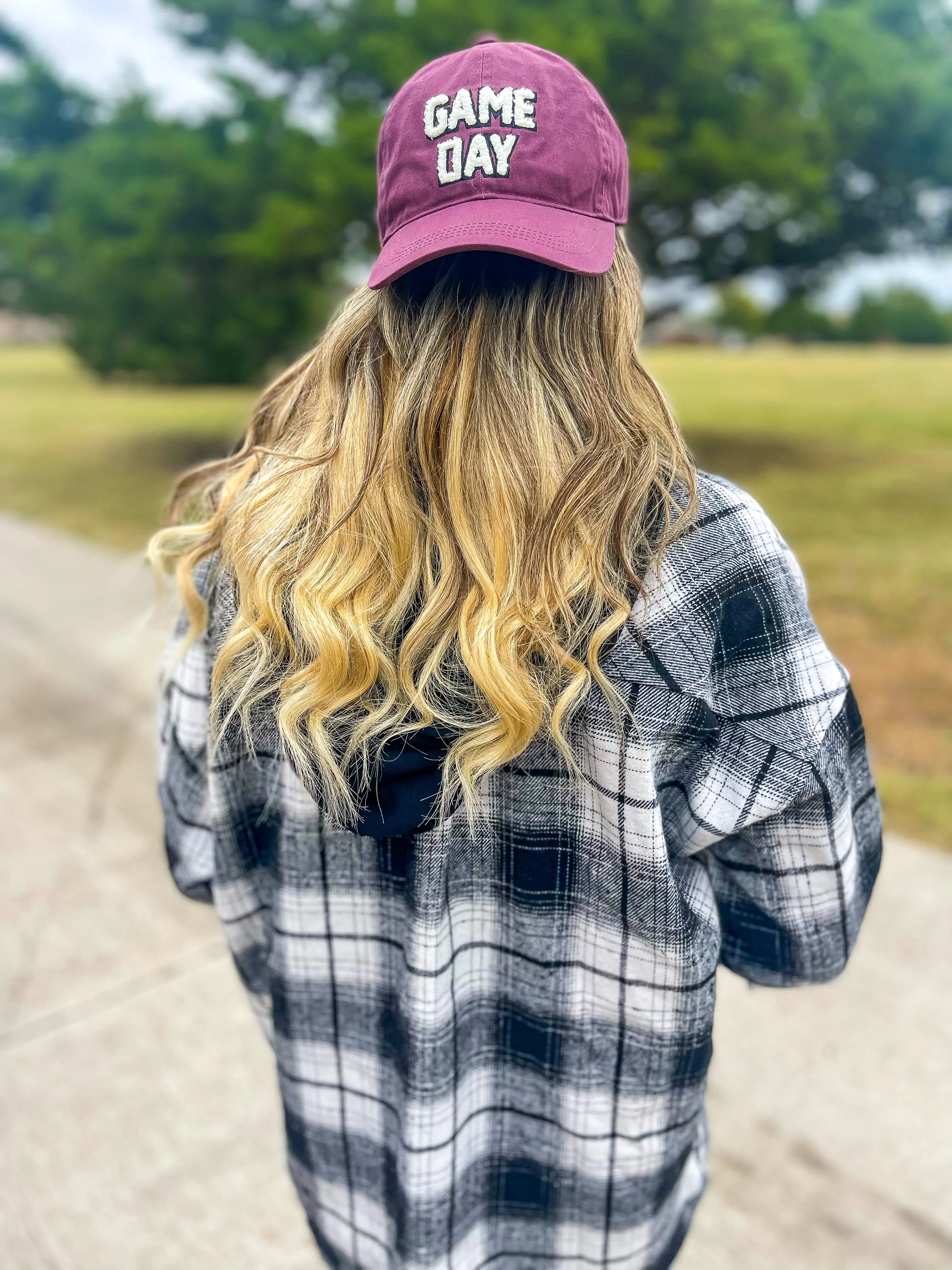 Game Day Sherpa Letter Baseball Cap - Maroon