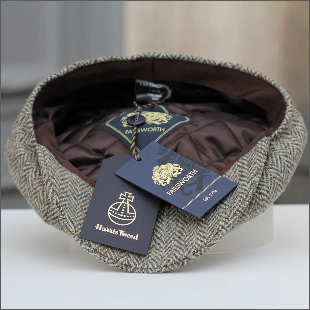 Harris Tweed Carloway 8 Piece Fawn Herringbone Cap--
