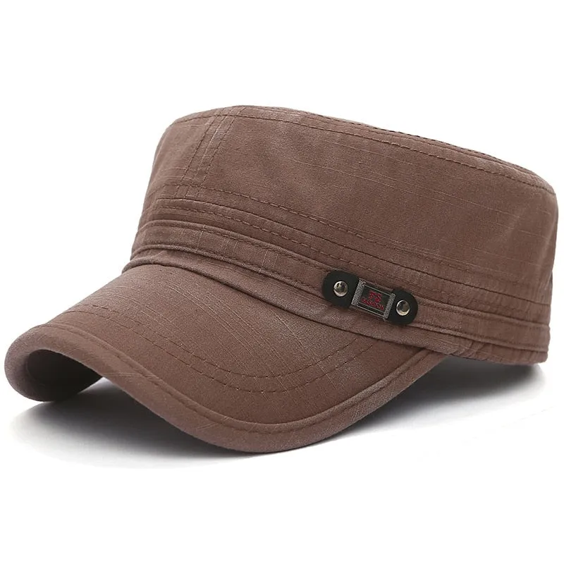 High Quality Cotton Military Hats For Men Women Flat Top Caps Gorra Casquette Homme Fashion Bone Trucker Hat
