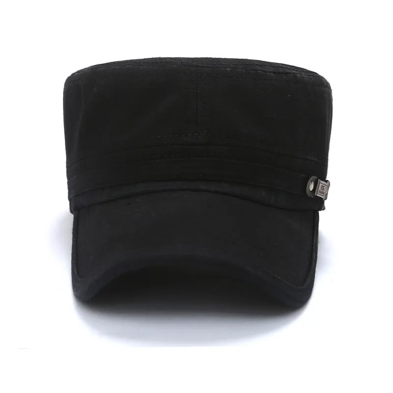 High Quality Cotton Military Hats For Men Women Flat Top Caps Gorra Casquette Homme Fashion Bone Trucker Hat