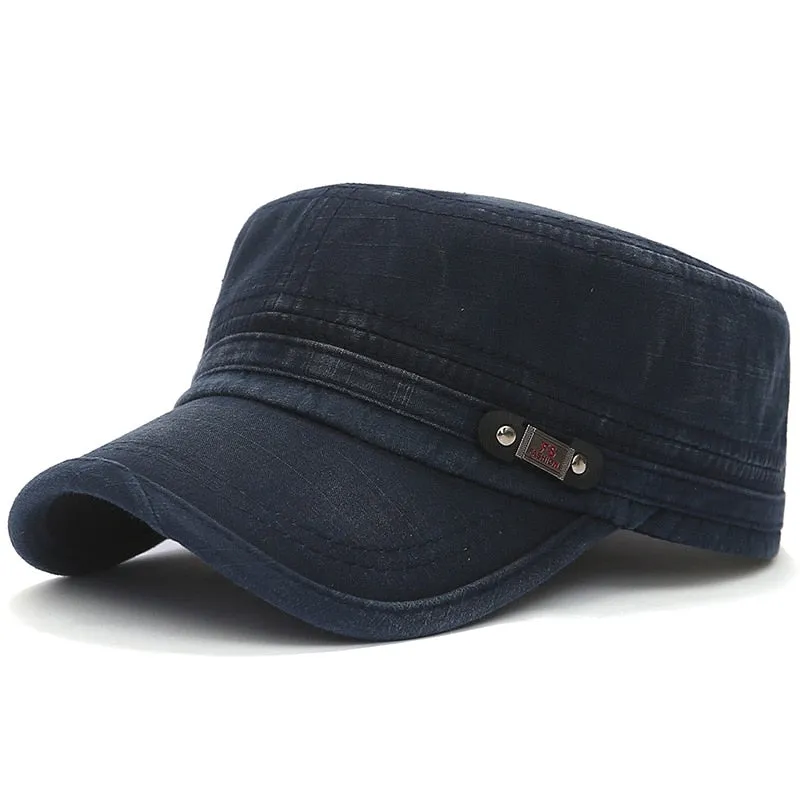 High Quality Cotton Military Hats For Men Women Flat Top Caps Gorra Casquette Homme Fashion Bone Trucker Hat