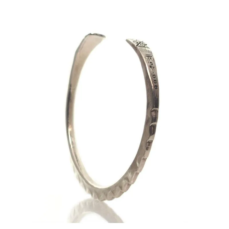 Hmong 95% Pure Silver Hand Finished Cuff -4
