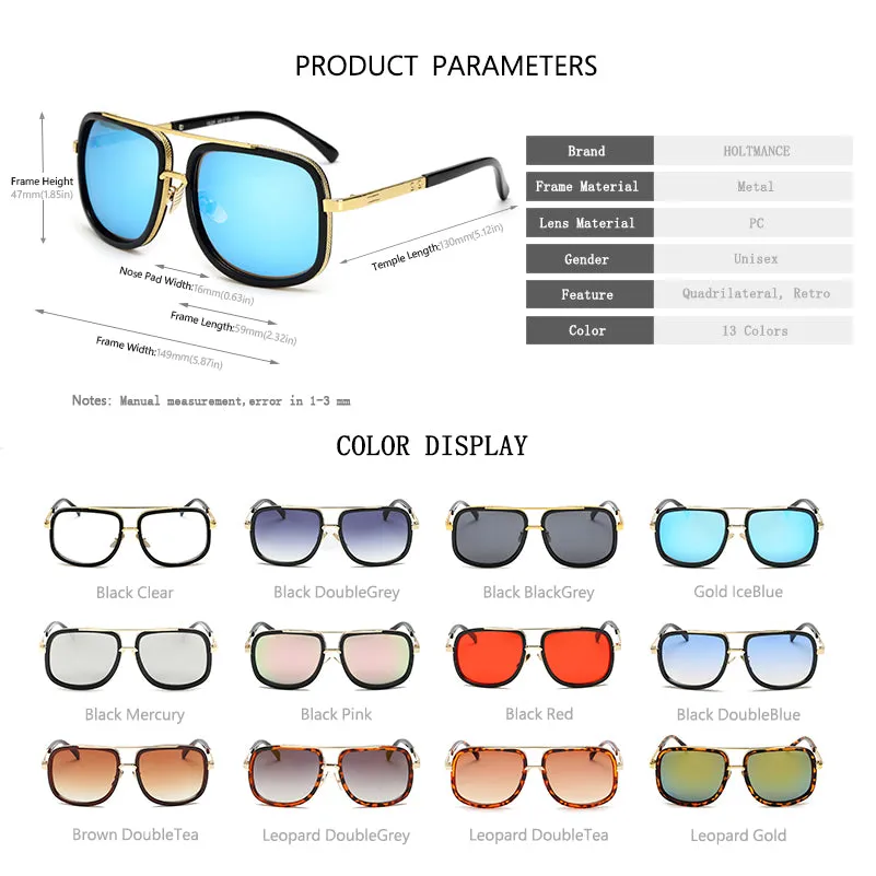 HOLTMANCE   Retro Square Frame Sunglasses for Men