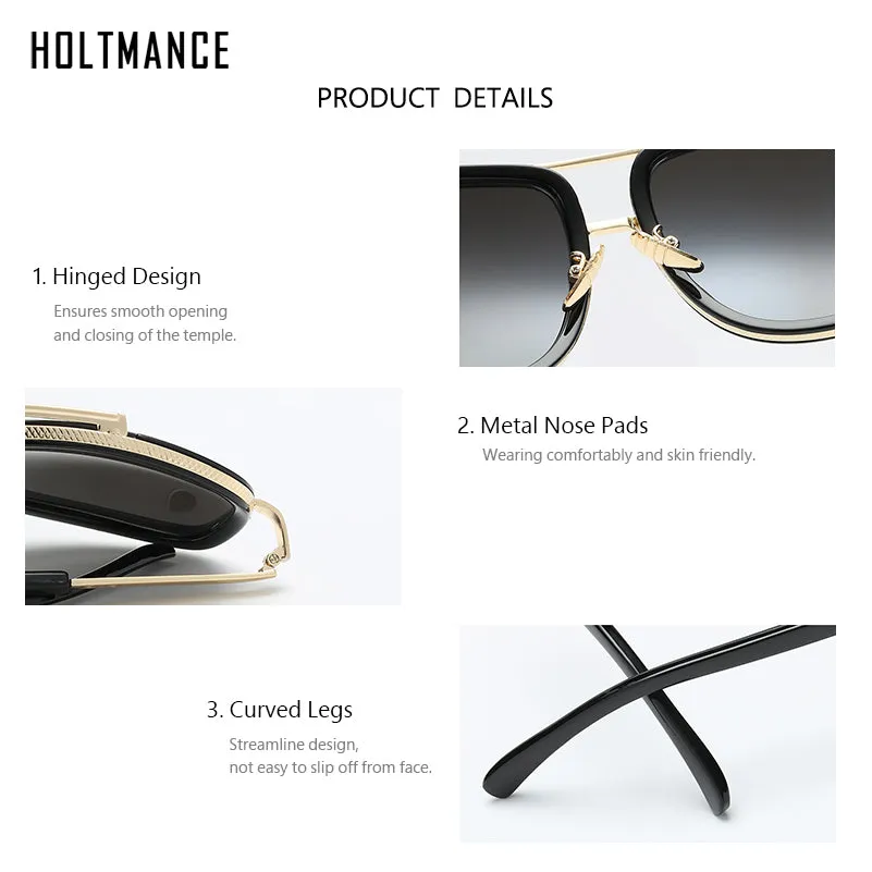 HOLTMANCE   Retro Square Frame Sunglasses for Men
