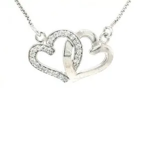Interlocking Silver Hearts