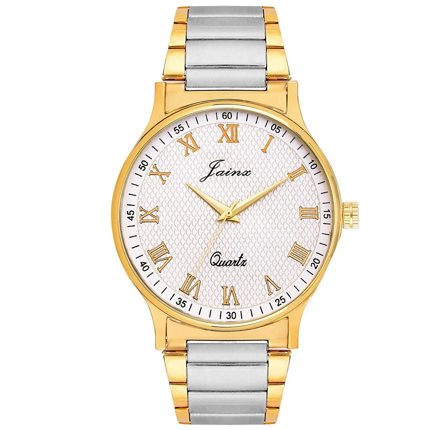 jainx Premium Analogue Couple Watch (White Dial Multicolour Colored Chain)