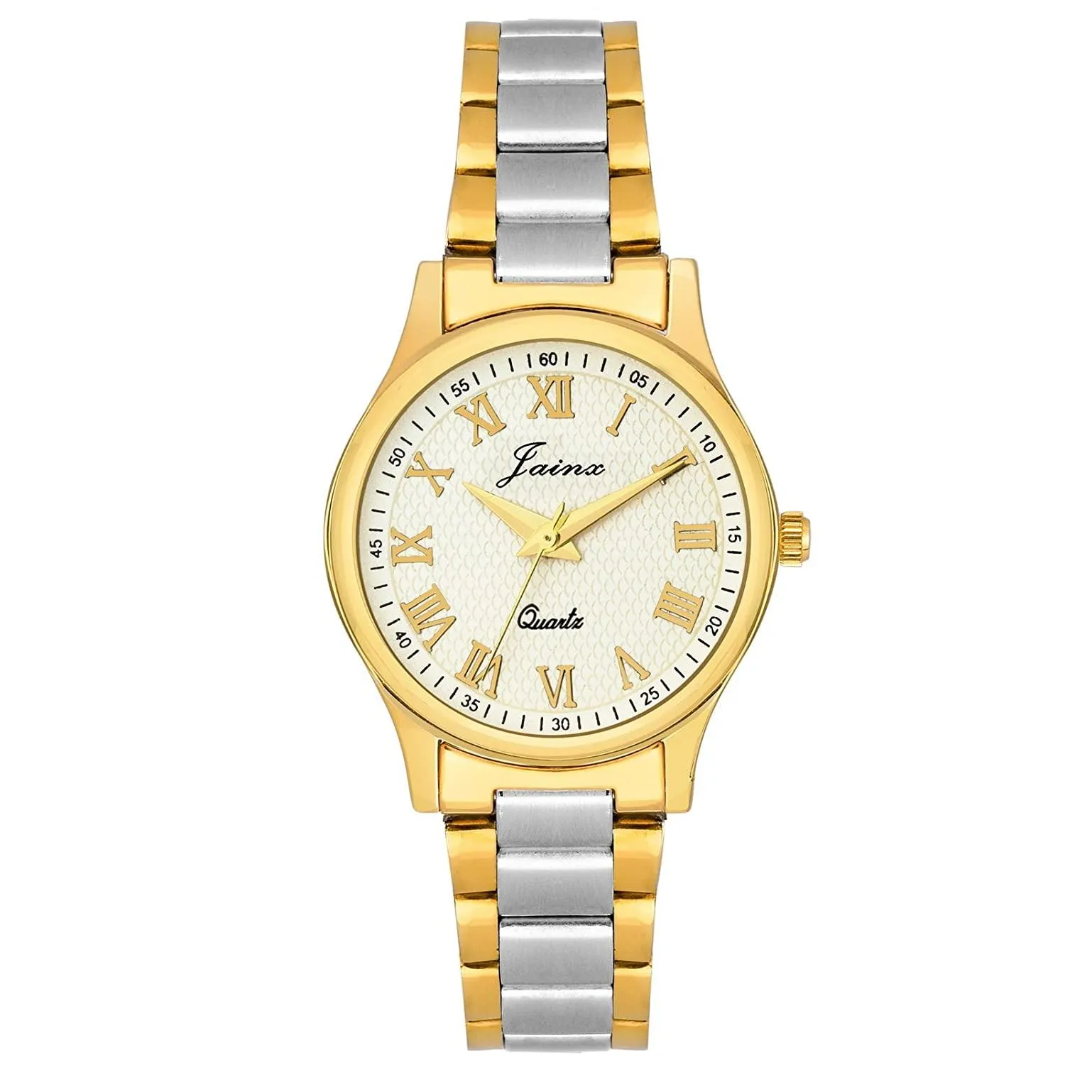 jainx Premium Analogue Couple Watch (White Dial Multicolour Colored Chain)