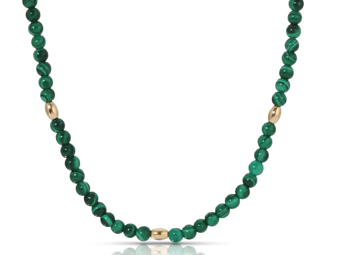 Joy Dravecky Bali Beaded Choker in Malachite