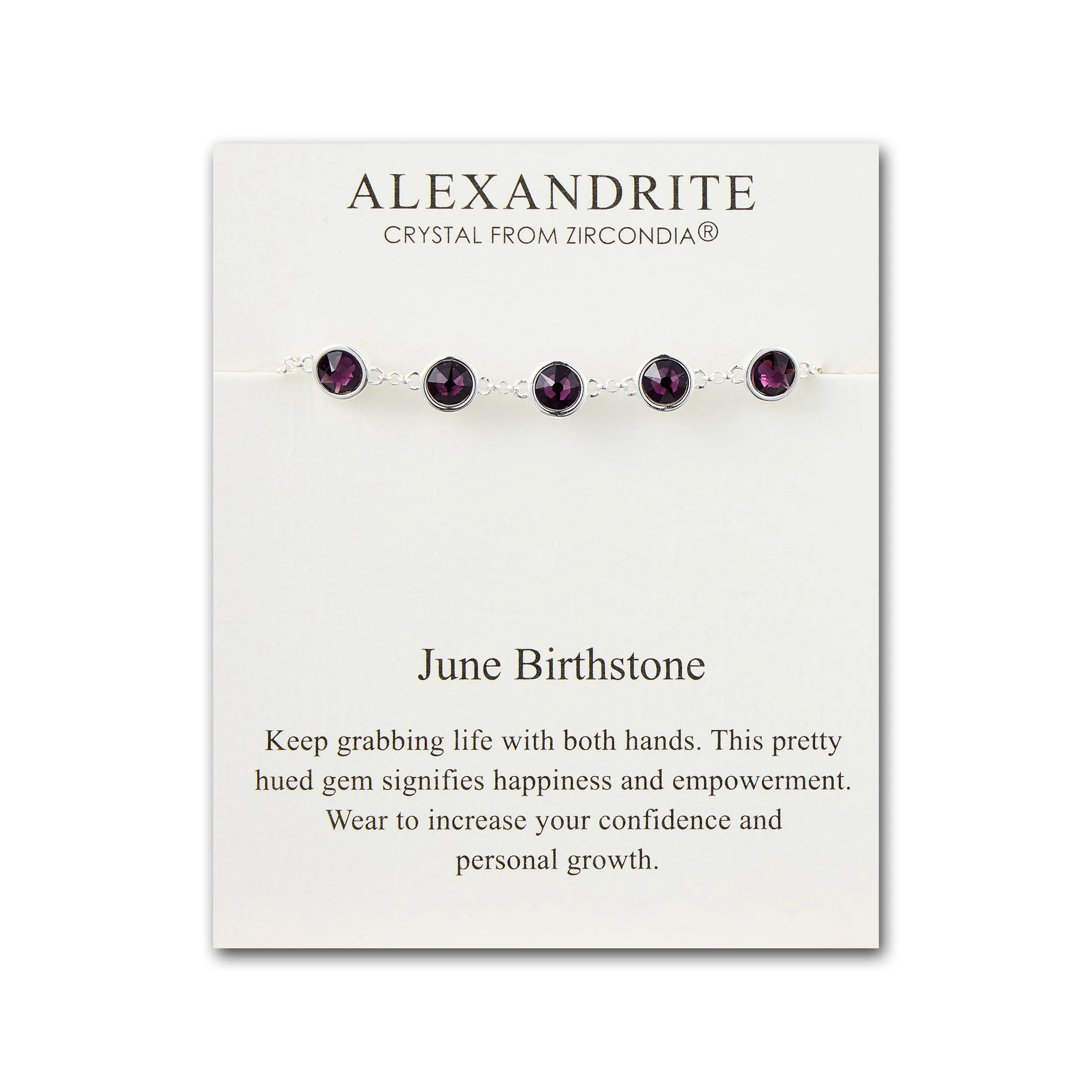 June Birthstone Bracelet Created with Alexandrite Zircondia® Crystals