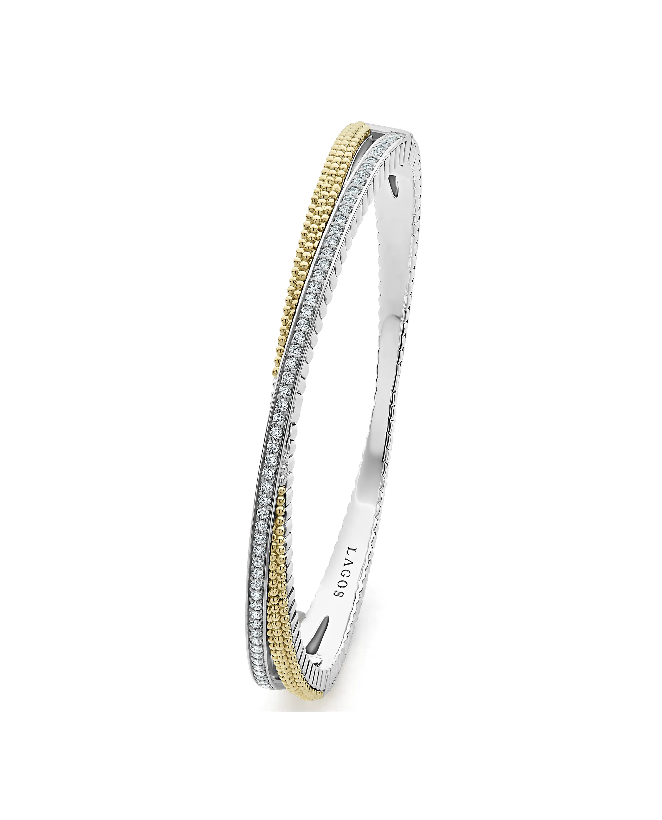 LAGOS Caviar Lux Gold Diamond Bangle