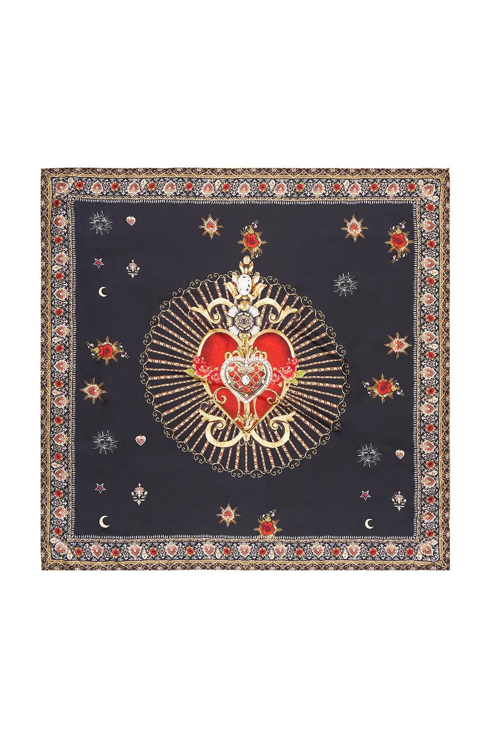 LARGE SQUARE SCARF SOLID BLACK