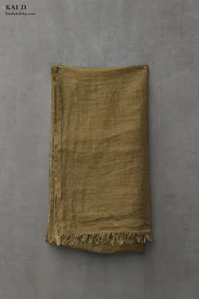 Linen Scarf - Olive Green