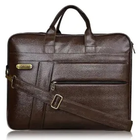 LOREM Chocolate Color Faux Leather 10L Messenger Bag For Men & Women (BG05)