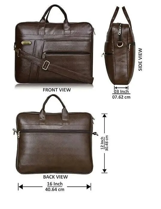 LOREM Chocolate Color Faux Leather 10L Messenger Bag For Men & Women (BG05)