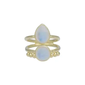 Lucia 14K Gold Rainbow Moonstone