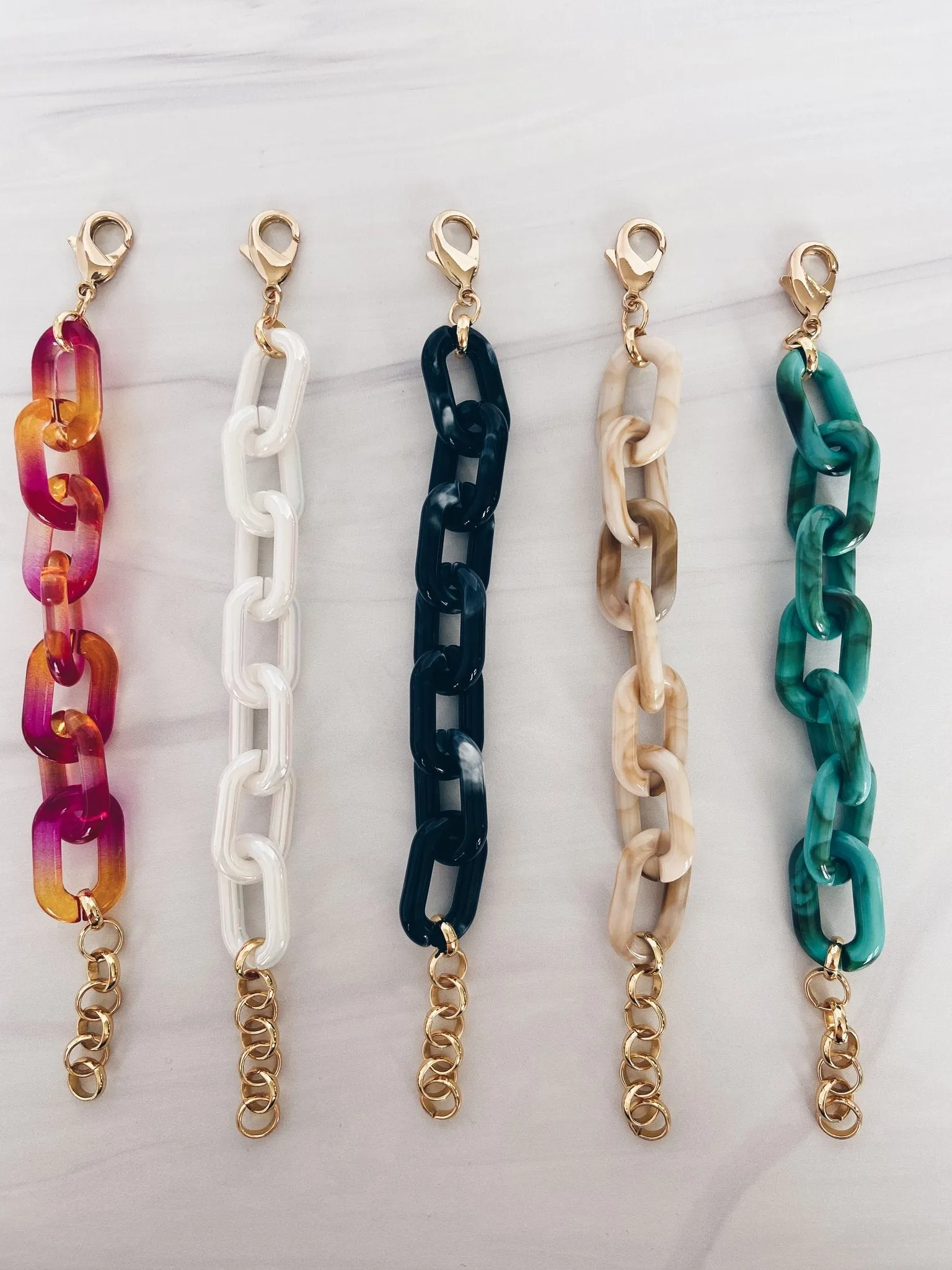 Mac and Ry - Chunky California Chain Bracelet in Caramel Marble