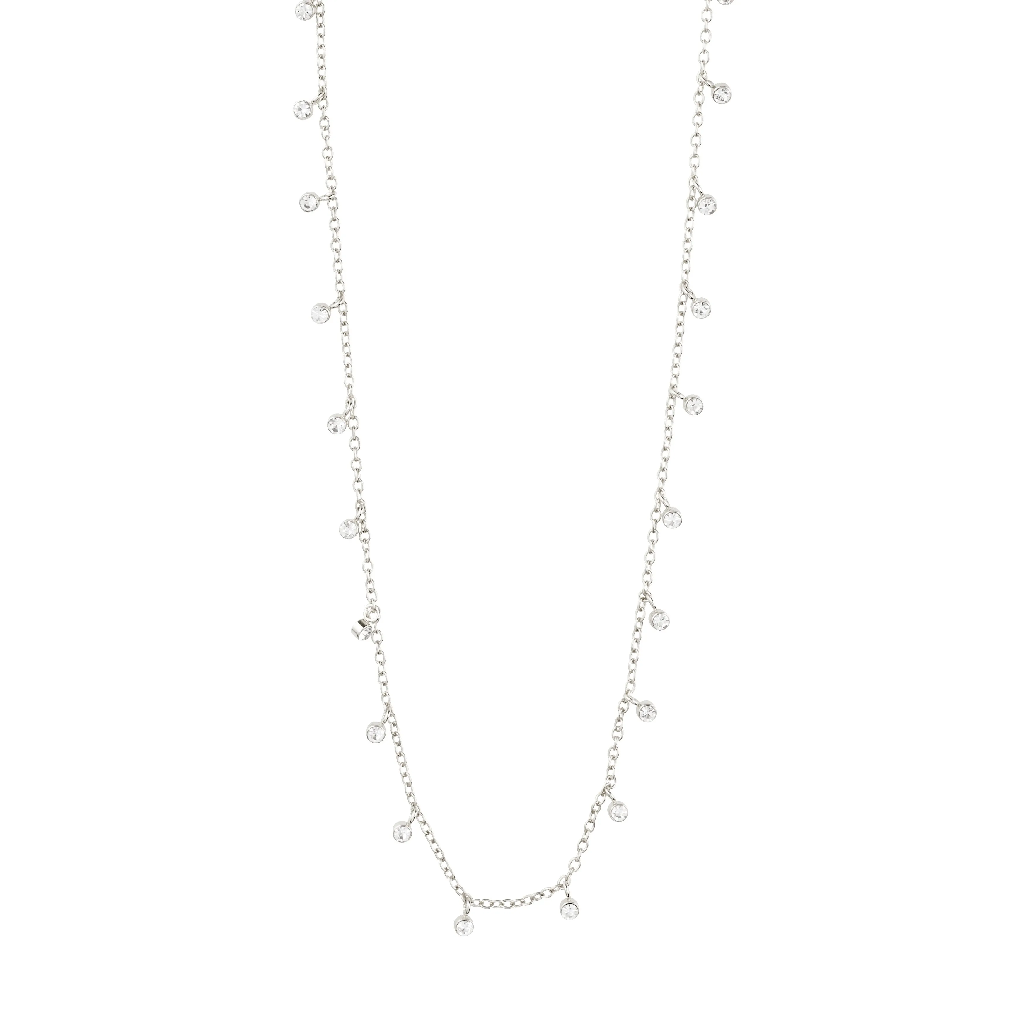 MAJA crystal multi drops necklace silver-plated