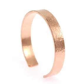 Men's Hammered Copper Cuff Bracelet - 10mm Wide