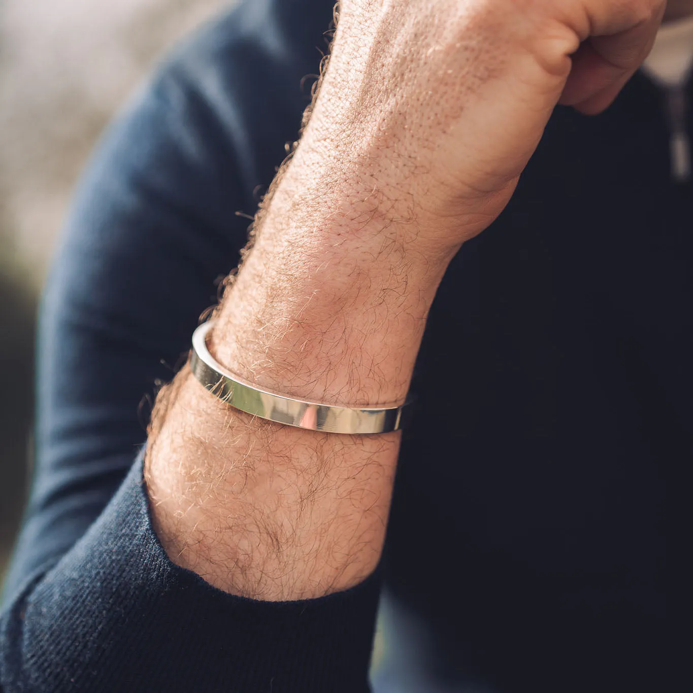 Men's Silver Cuff Bracelet | Chunky Plain