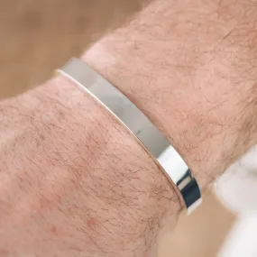 Men's Silver Cuff Bracelet | Chunky Plain