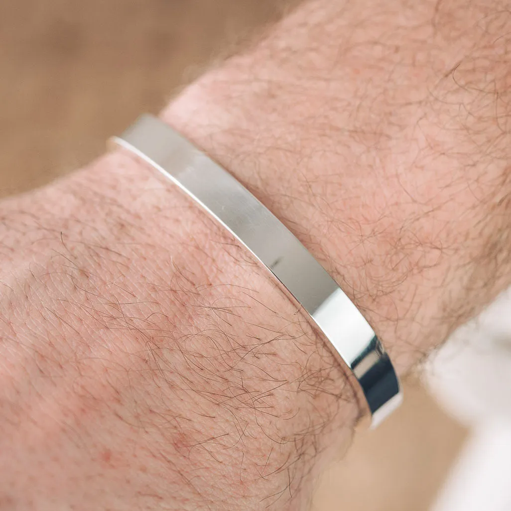 Men's Silver Cuff Bracelet | Chunky Plain