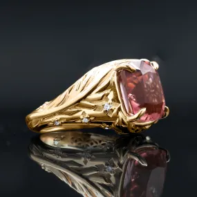 Miami Ring: Palm Tree Art Deco Tourmaline & Diamond