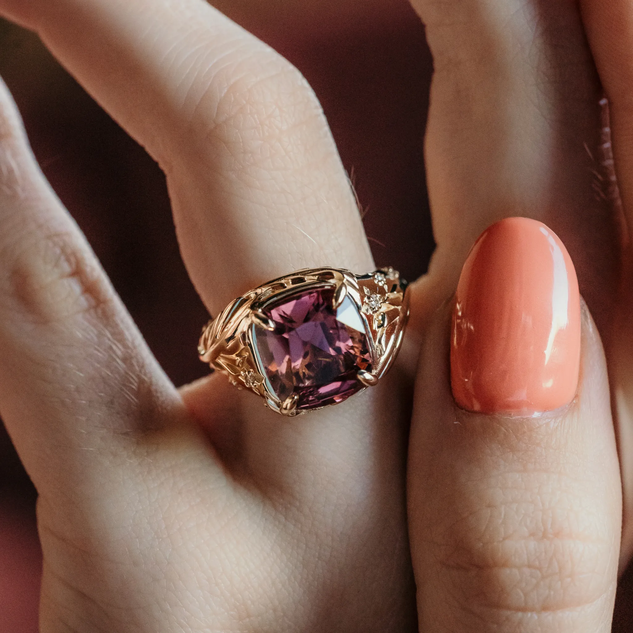 Miami Ring: Palm Tree Art Deco Tourmaline & Diamond