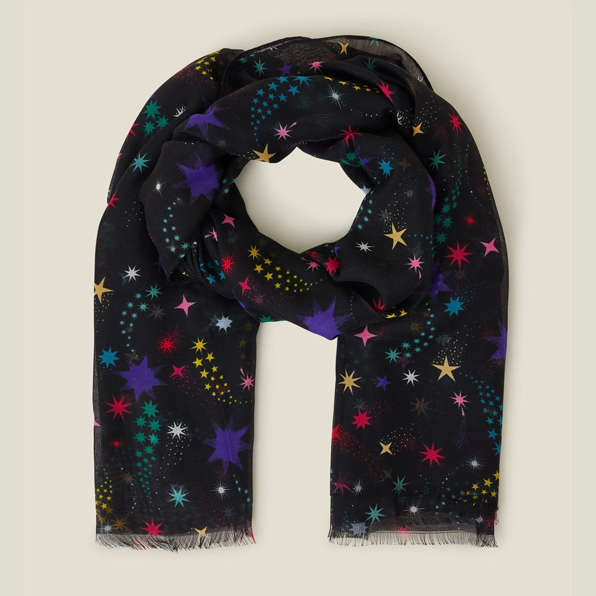 Multicolour Star Print Scarf