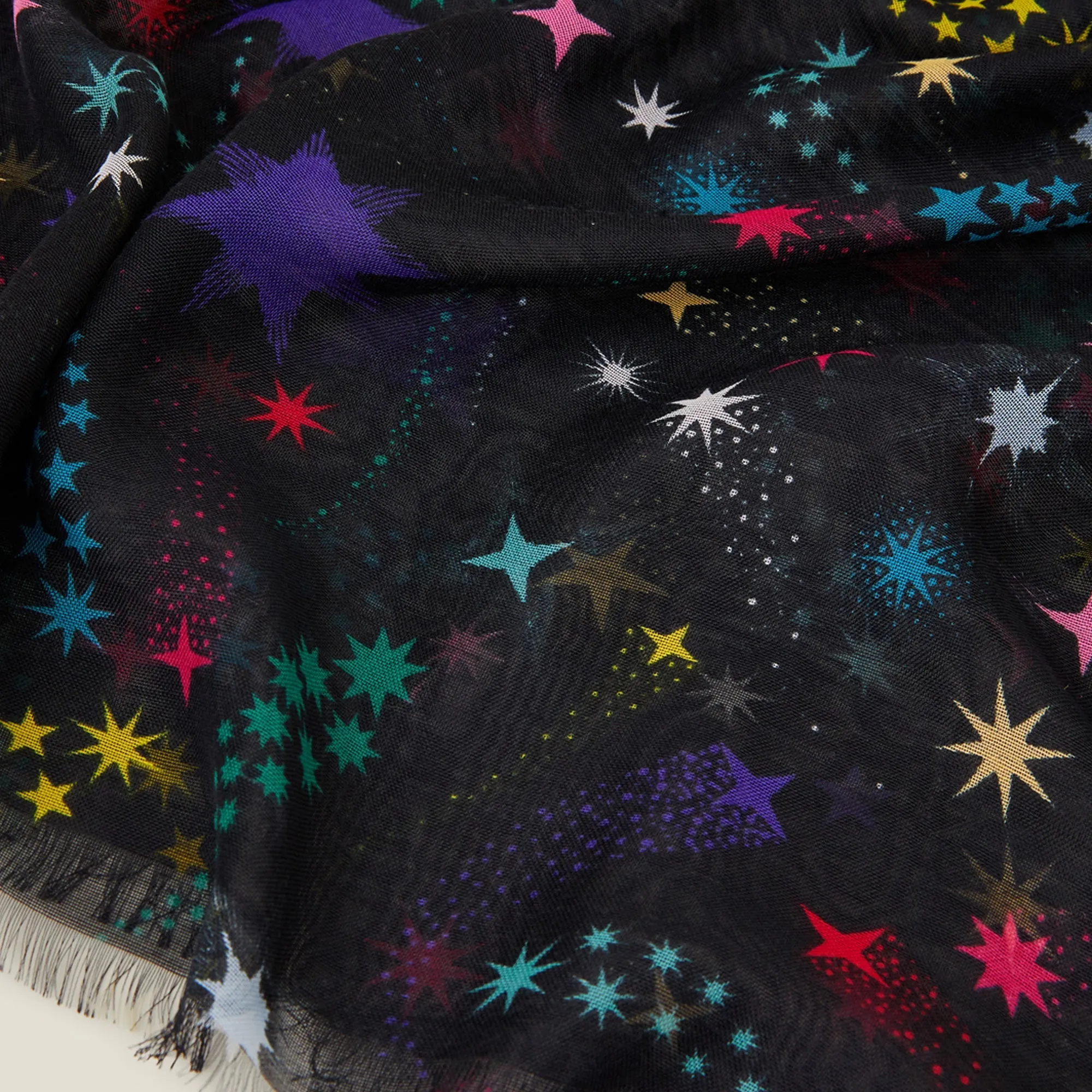 Multicolour Star Print Scarf
